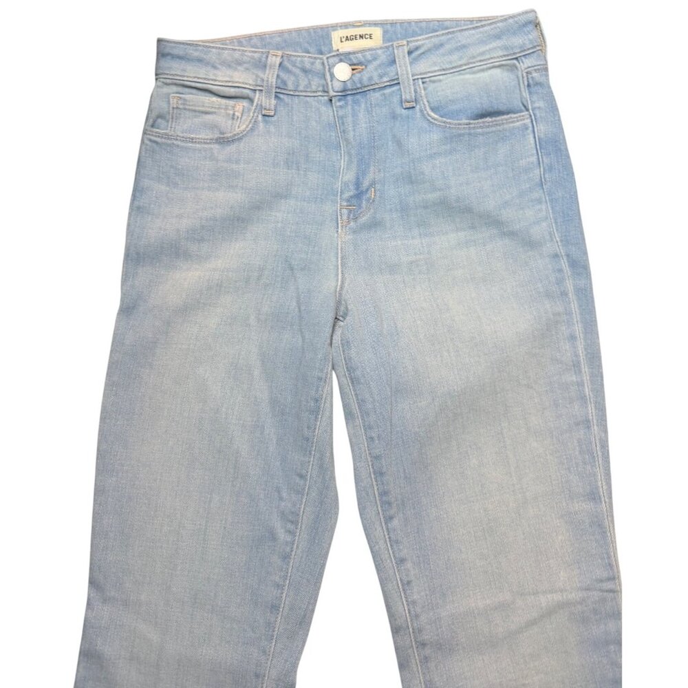 L’AGENCE High-Rise Micro Bootcut Jeans Blue Cloud Light Wash Size 26 - Picture 11 of 15